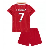 Camiseta Liverpool Luis Diaz #7 Primera Equipación para niños 2024-25 manga corta (+ pantalones cortos)